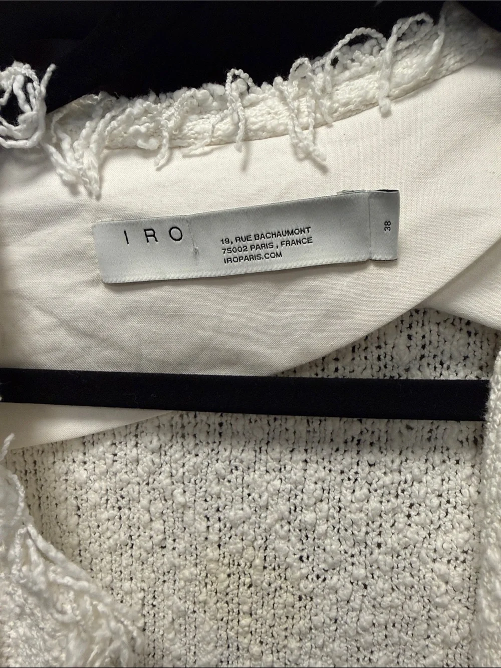 IRO White Bouclé Fringe Open Cardigan medium 38Fr - Picture 2 of 6